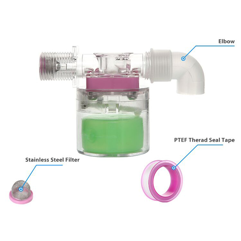 WIIR Brand Water Float Ball Valve  Automatic Water Level Control Valve 3/4 Inch Nylon PA66 Mini Plastic Float Valve